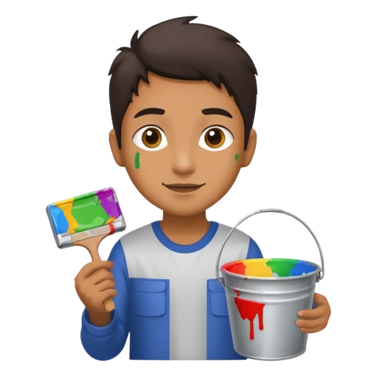 Poster Paster + bucket, Street Artist. sticker