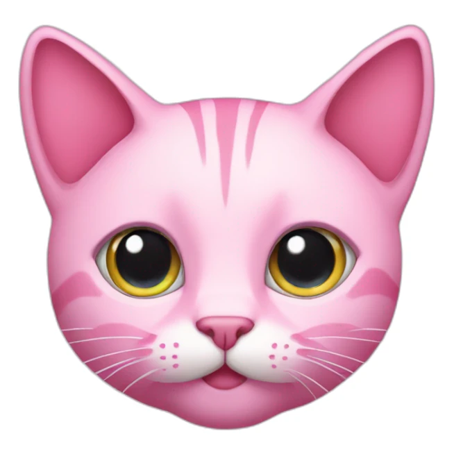 Pink cat with star in the eyes sticker