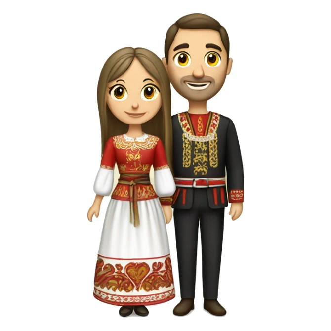 Serbian couple in traditionnal serbian attire sticker