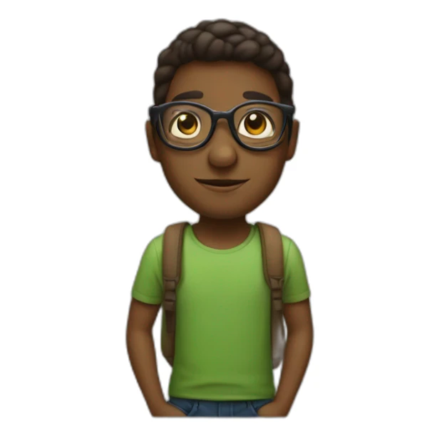 Garcon qui resemble a une tortue avec des lunettes sticker