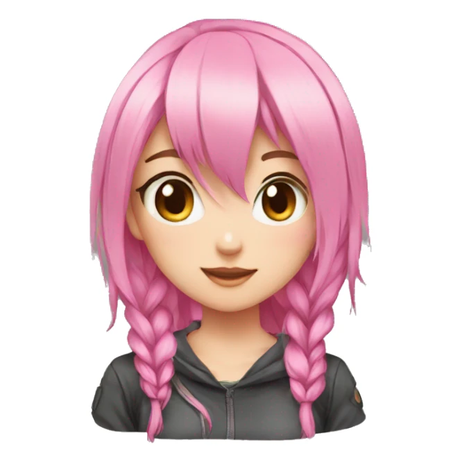 Pink hair, gamer girl, anime sticker