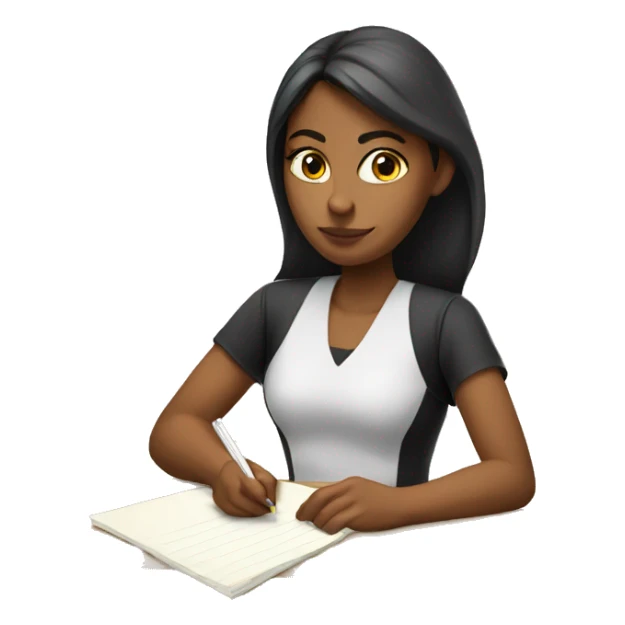 disciplinary female student writing sticker