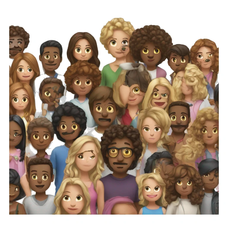 line of people sticker