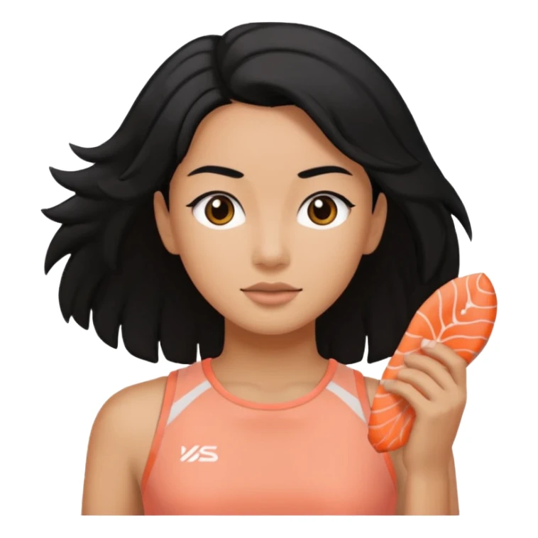 Exercícios cor roupa salmão cabelo preto sticker