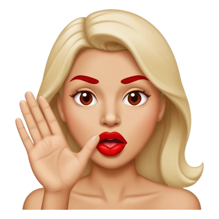 Making a stank face with big lips and hand waving across mouth  sticker