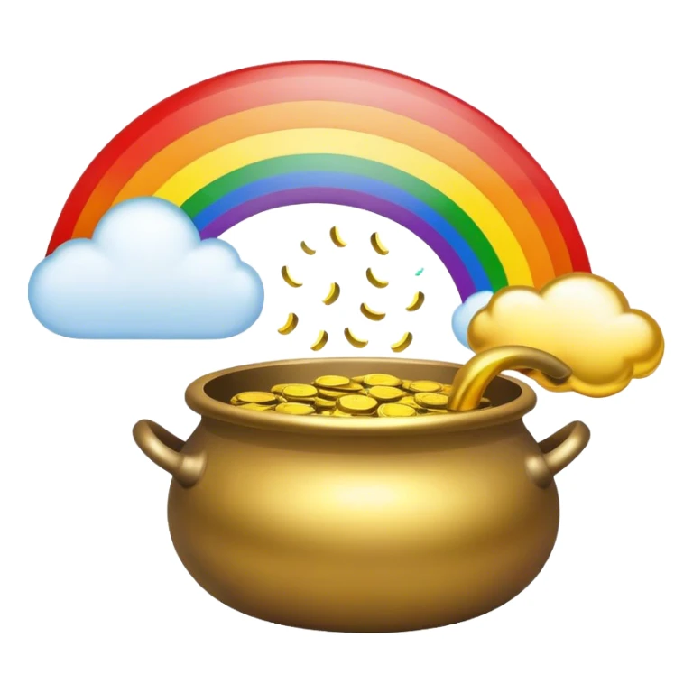 Rainbow with pot of gold sticker