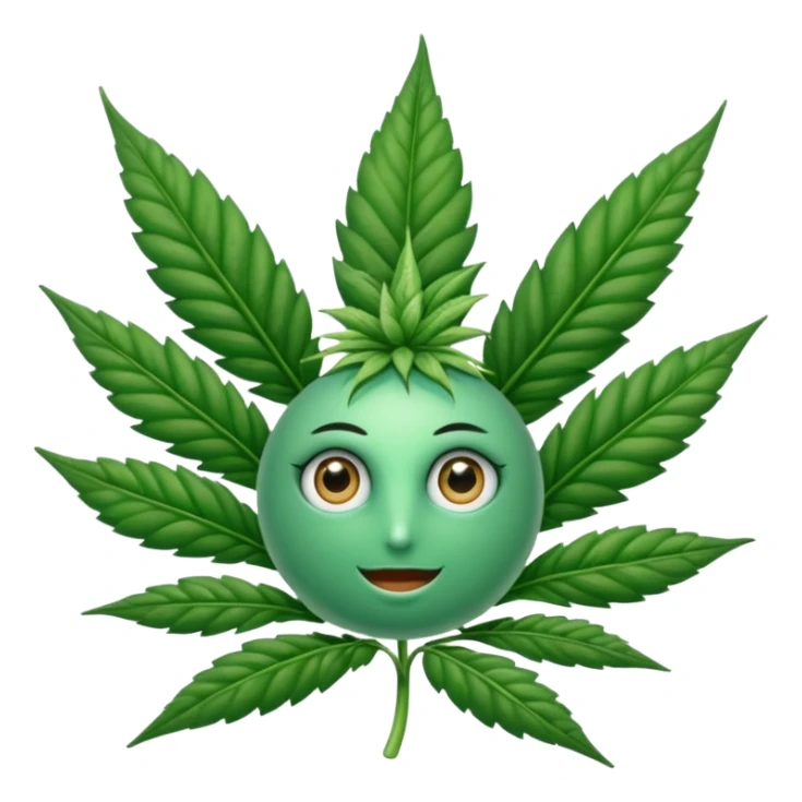 crea una planta de marihuana con ojos sticker