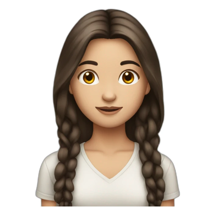 brunet girl with long hair sticker