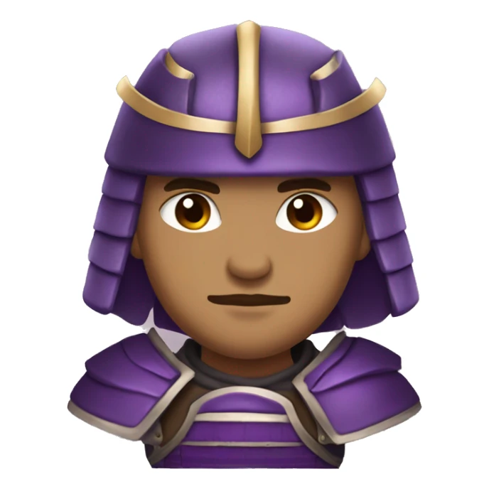 Purple armor samurai. Brown eyes light color skin sticker