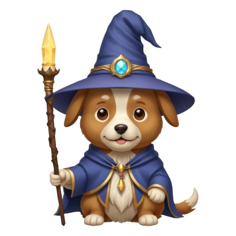 Dog wizard sticker