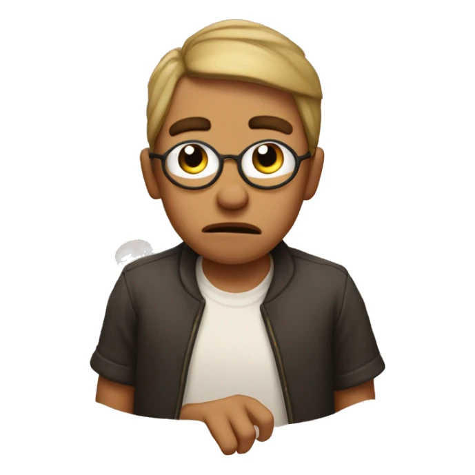 Emoji pouting with finger peace signs  sticker