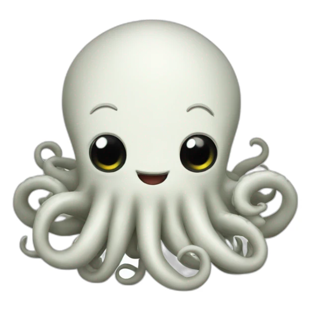 cute white kraken with cute face Saying GG sticker