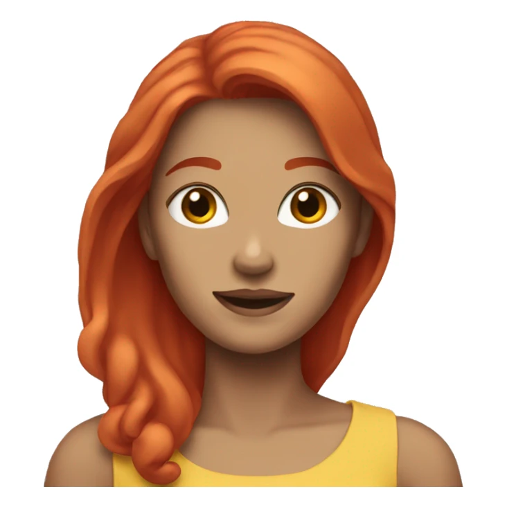 White woman red hair arms up  sticker