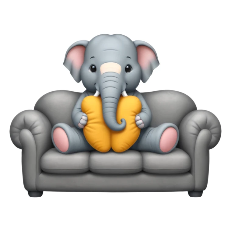 Please generate an emoji of An elephant is sitting on the sofa sticker