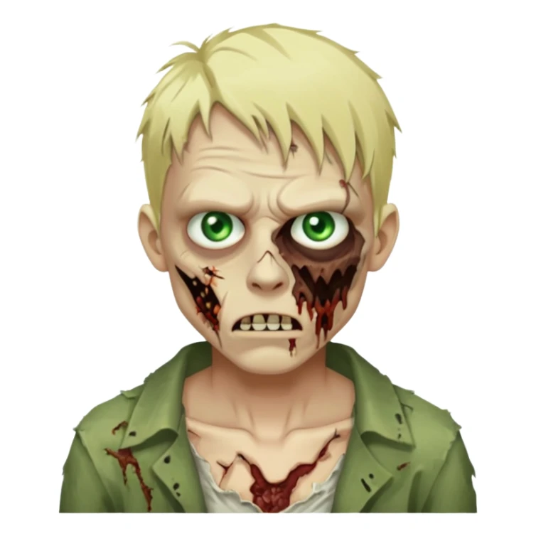 blonde zombie man sticker