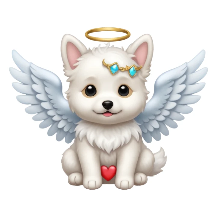 puppy with angel wings sticker
