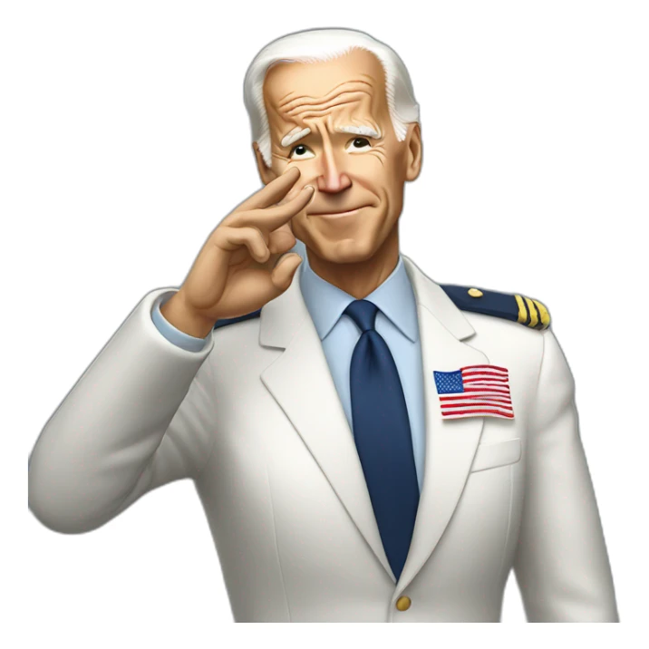 Joe Biden saluting sticker