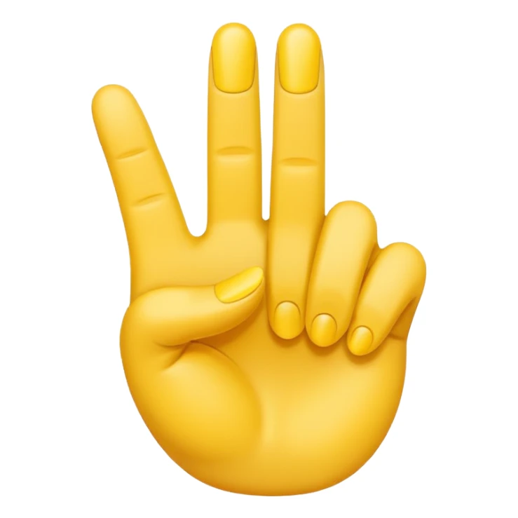 middle finger hand emoji style, yellow color sticker