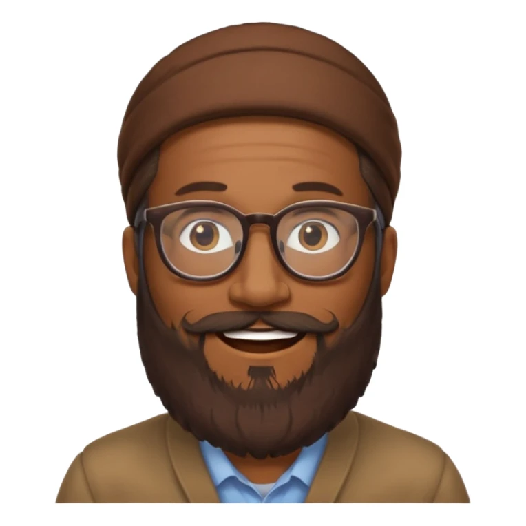 HOMME BRUN LONGUE BARBE LUNETTE sticker