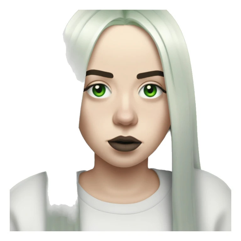 billie eilish avec des racines vertes et des cheveux noir sticker