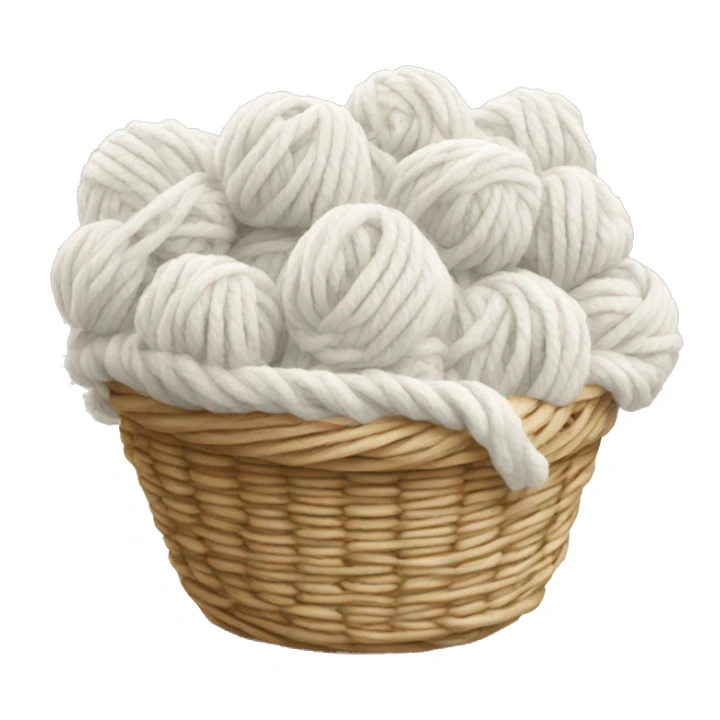 Basket of white wool yarn sticker