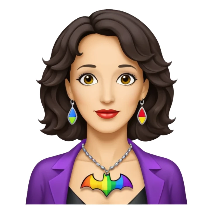 bat signal with jennifer beals add gay pride necklace sticker