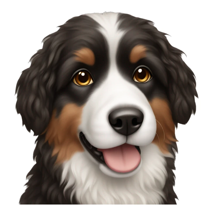 black white and brown fluffy dog sticker