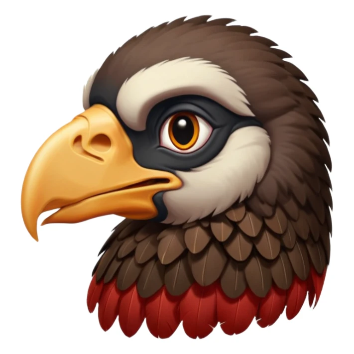 mature vulture with black and reddish feathers looking forward sticker