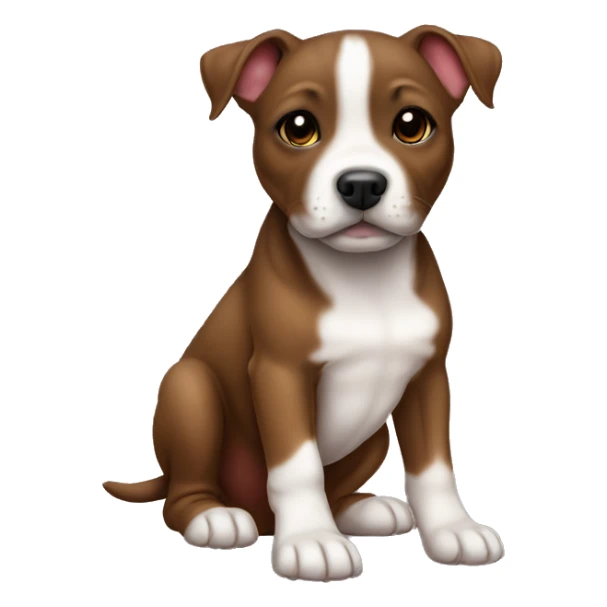 girl staffy puppy brown sticker