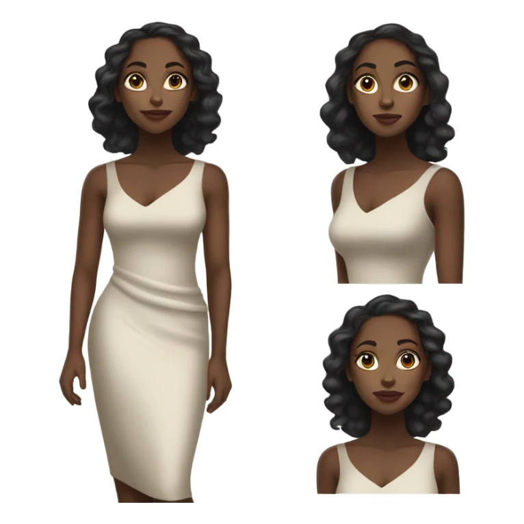Black girl wearing dress baddie sticker