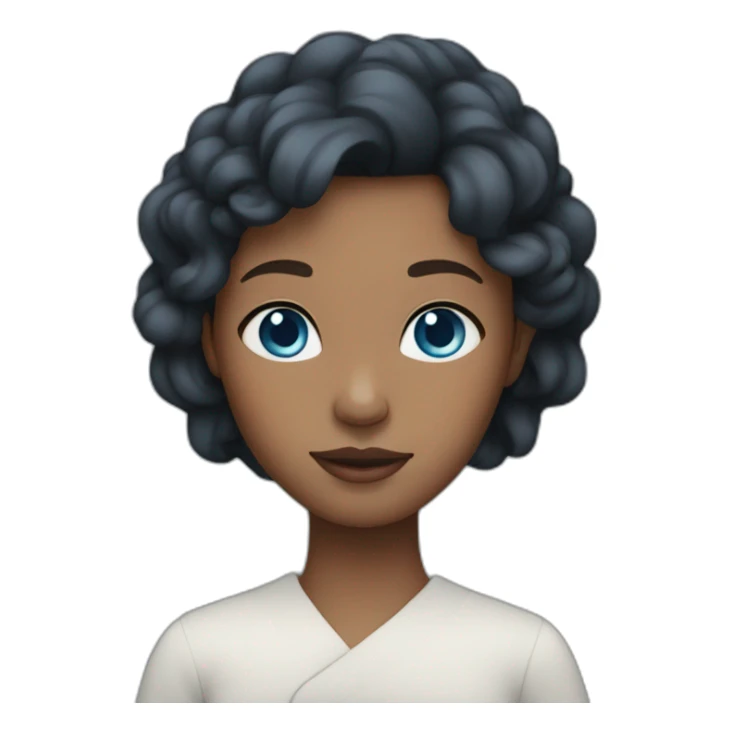 chinese black redhead with blue eyes sticker