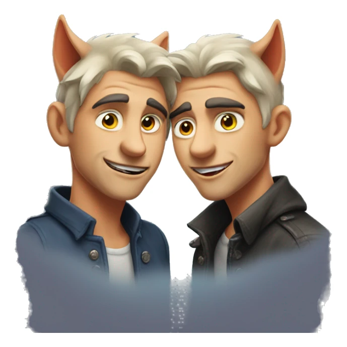 Couple gay de loup garou sticker
