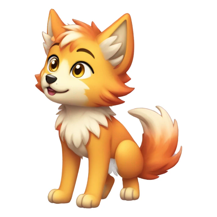 Colorful Shiny Fionbri-Falvie-sparkle-wolf-sona full body sticker