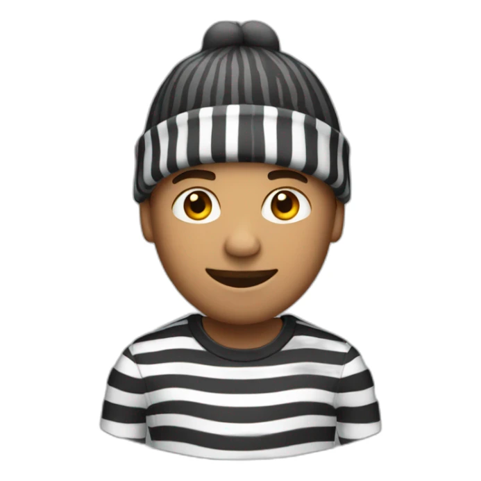 guy with beanie and black and white striped shirt sticker