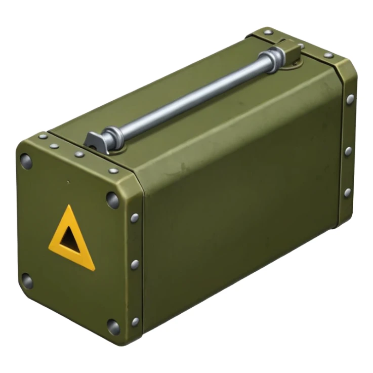 generate a realistic elongated parallelepiped anti-tank mine sticker