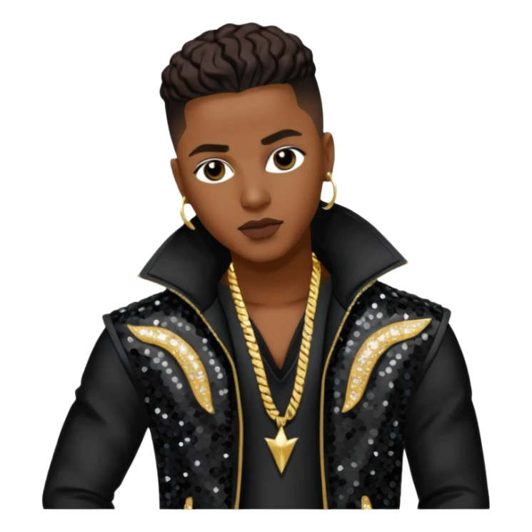 Cedric K-Ci Hailey from Jodeci/K-Ci & JoJo with dark brown, black sequin outfit sticker
