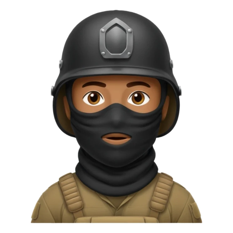 
Iraqi man soldier in helmet and balaclava sticker