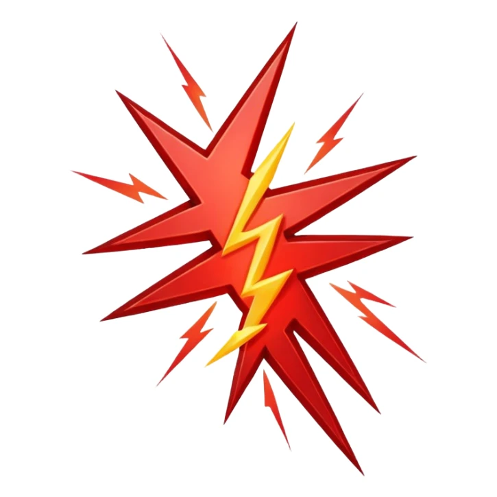 Rayos sentellas con furia rojo que exprese molesta con rayos sticker