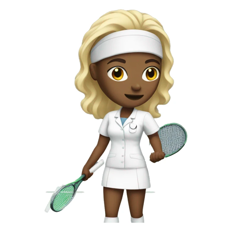 white nurse with blond hair plays tennis sticker