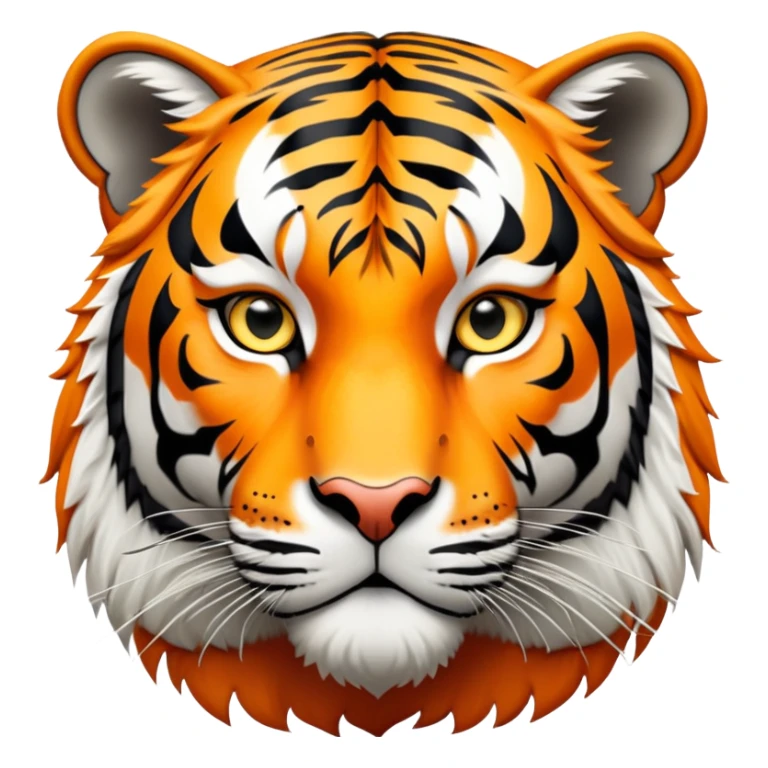 cinematic- noble-tiger-realistic-full-body-standing-emoji,-massive-striped-frame-exuding-power-and-grace,-bold-orange-fur-with-thick-black-stripes,-head-tilted-dramatically,-piercing-yellow-eyes-focused-intensely,-simplified-yet-realistic-focused-features,-highly-detailed,-glowing-with-an-almost-sarcastic-glow expressive eyes sticker