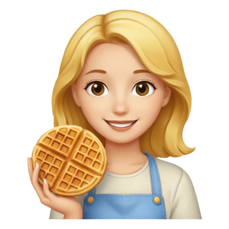 A happy girl with waffle in hand sticker