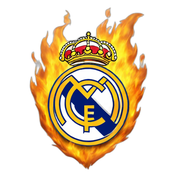 Escudo Real Madrid fuego sticker