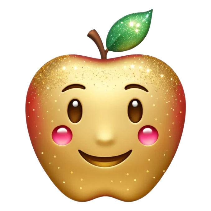 3D Apple-style emoji of fine, tiny glitter dust, sparkling brightly like magical dust. Small particles, glossy, smooth, soft shadows, white background.

 sticker