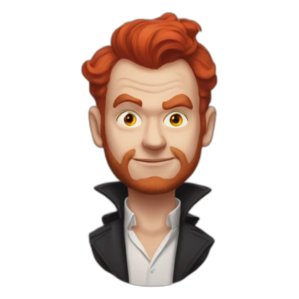 crowley red hair from série good omens sticker