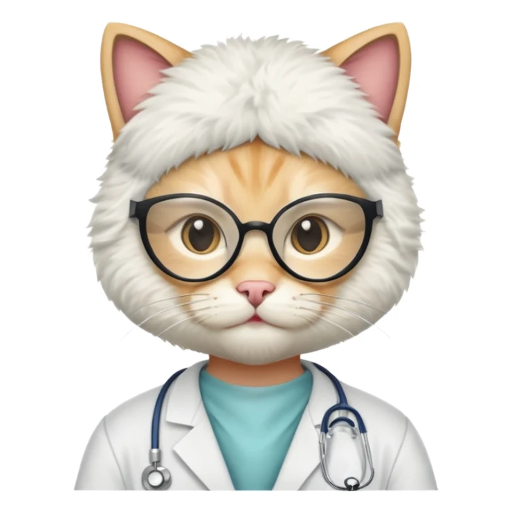 doctor cat, surgical mask sticker