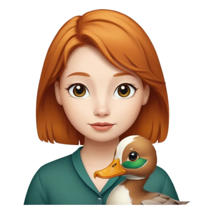 female duck with ginger hair cute sticker