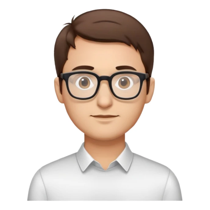Man with short hair wearing glasses, tech entrepreneur sticker