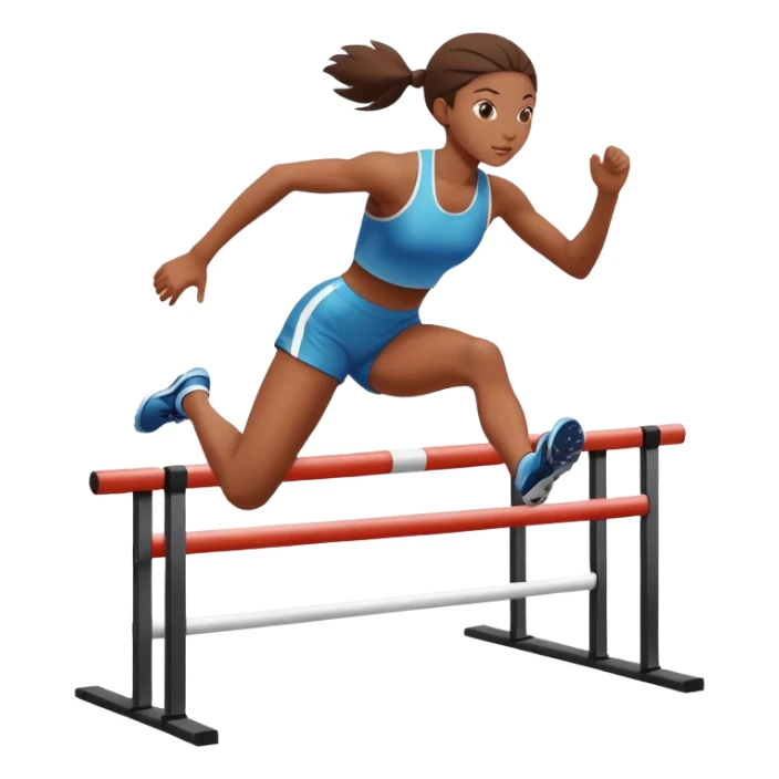 Hurdler girl going over hurdle facing forward over a hurdle sticker