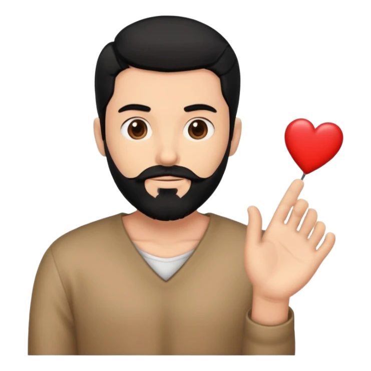 charming portrait of a man with Black Hears too the side and Black beard  sticker