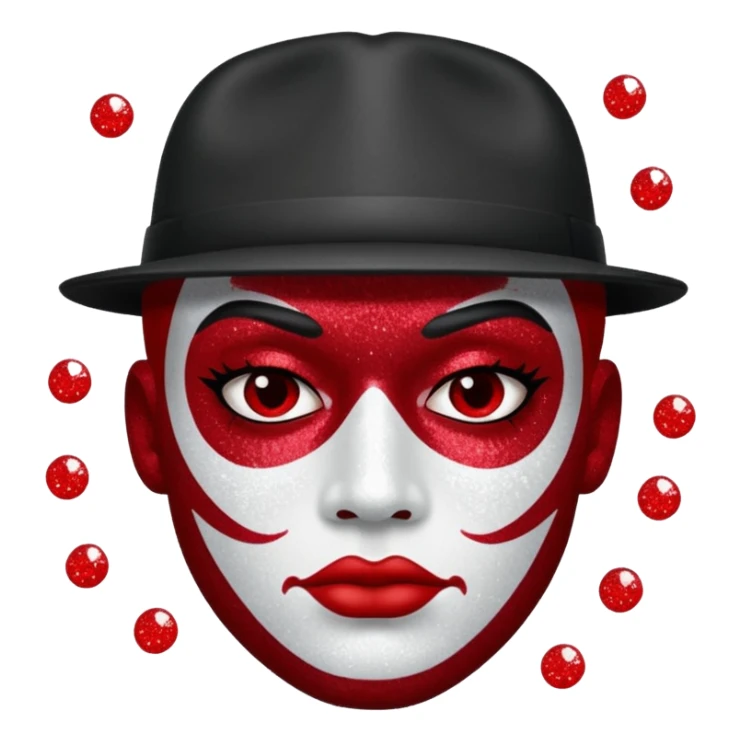 Glitter RED and White Joker Gangster  sticker